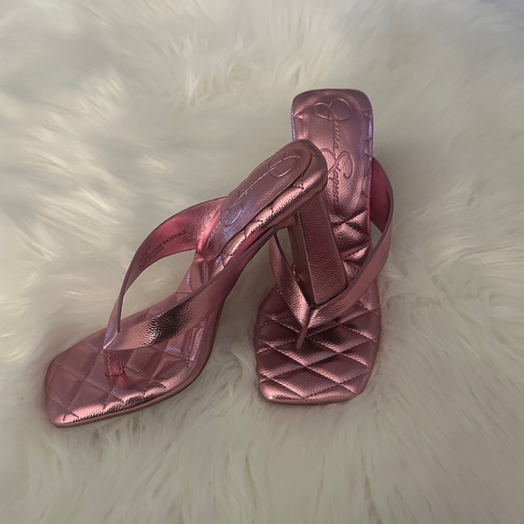 Jessica Simpson Metallic Pink Heels - Picture 1 of 4